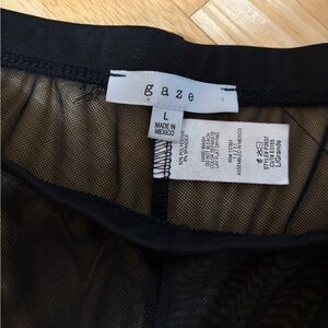 Gaze Sheer Black Mesh Pants with Bottom Slits